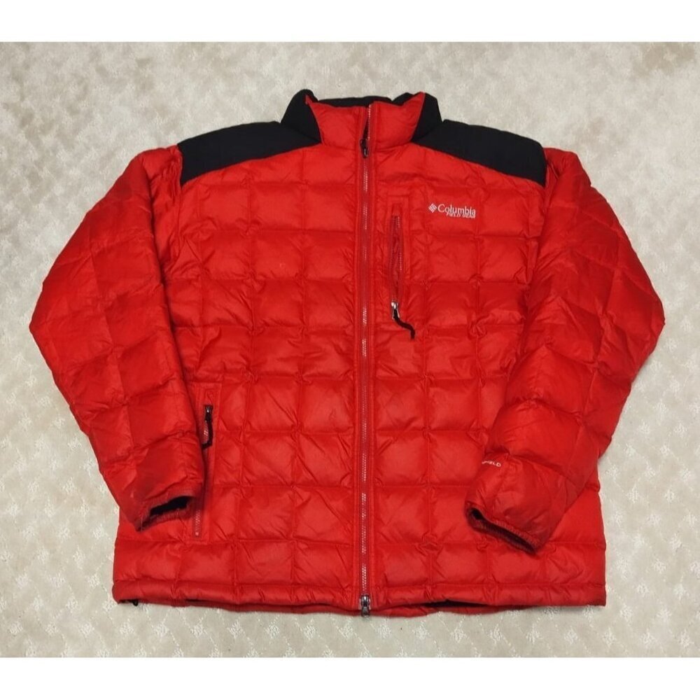 Columbia Men's XXL Field Gear Down Puffer Jacket Red Omni-Shield 80/20 Winter
